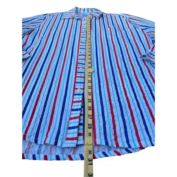 Addison Bay Naples Dress Americana Stripe Seersucker Shirt Coverup - Size XL - Picture 9 of 14